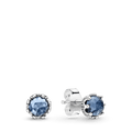 Orecchini A Lobo Corone Blu Scintillanti