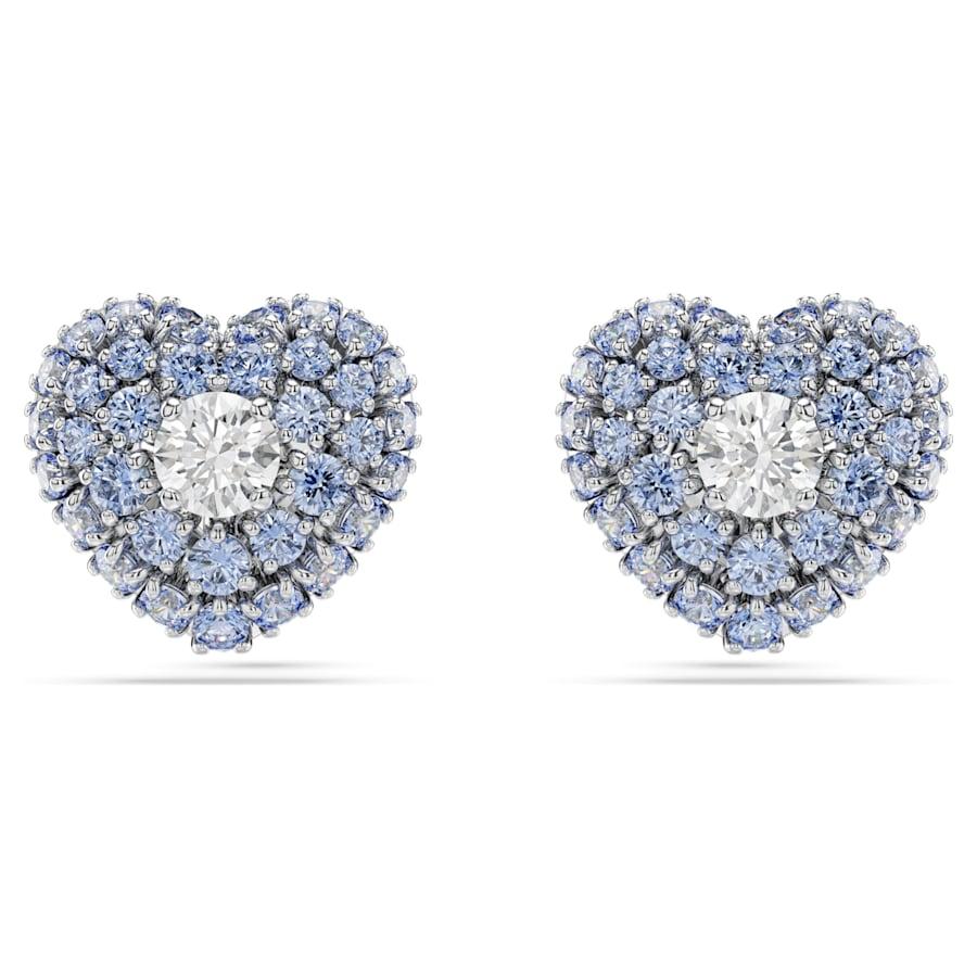 Orecchini a lobo Hyperbola Cuore, Blu, Placcato rodio