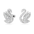 Orecchini a lobo Swarovski Iconic Swan Cigno, Bianchi, Placcato rodio