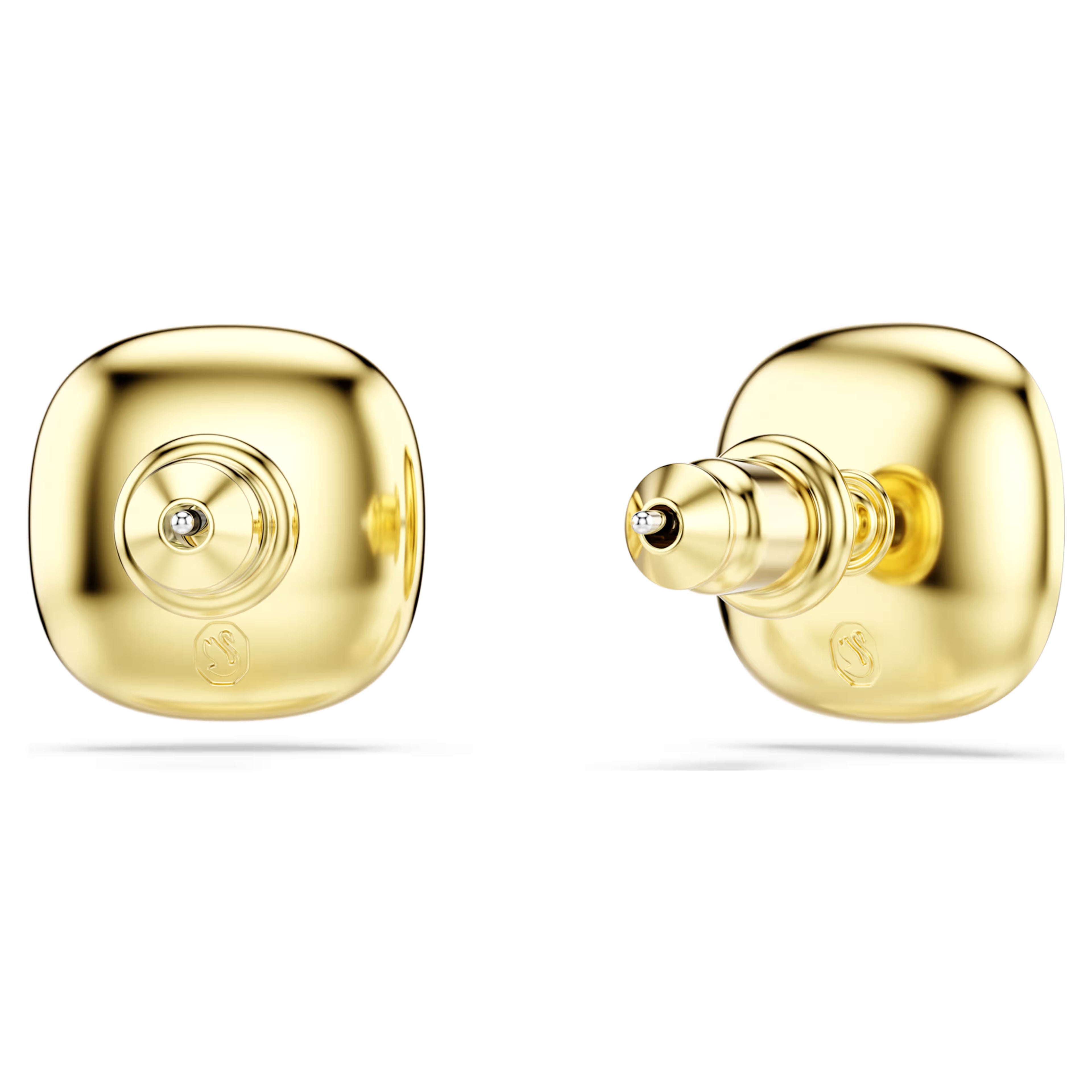 Orecchini a lobo Una Angelic Taglio Cushion, Bianchi, Finitura oro 18K