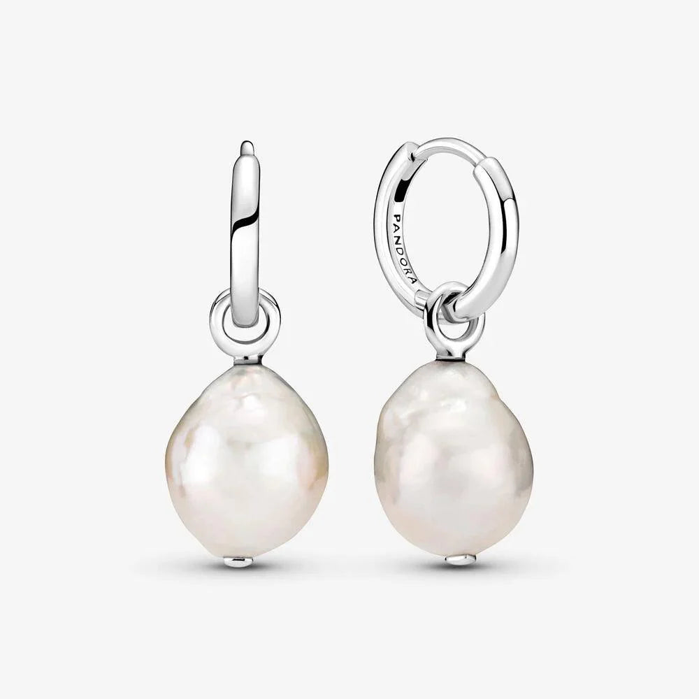 Orecchini Cerchi con Perle Coltivate d’Acqua Dolce Trattate