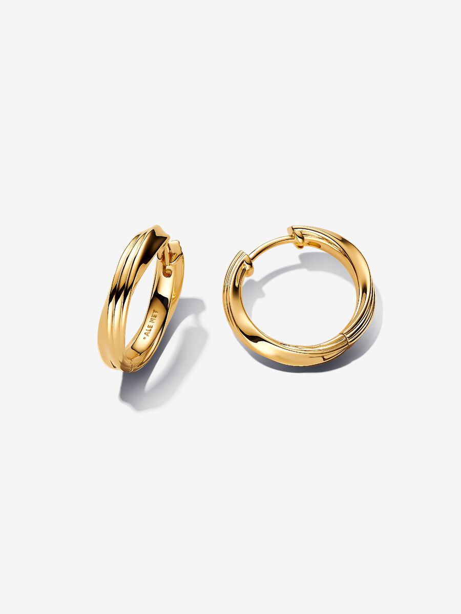 Orecchini Cerchi Linea Avvolgente Placcatura in Oro 14k - ORECCHINI