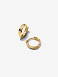 Orecchini Cerchi Piccoli Linea Avvolgente Placcatura in Oro 14k - ORECCHINI