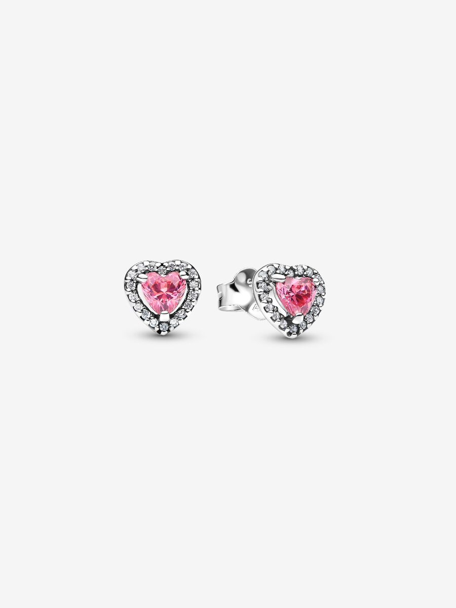 Orecchini Cuori in Rilievo Rosa Argento Sterling 925 - ORECCHINI