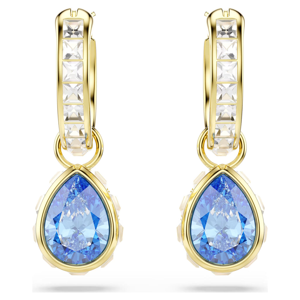 Orecchini pendenti Chroma Taglio Pear, Blu, Finitura oro 18K