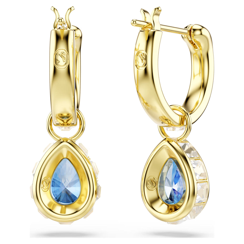 Orecchini pendenti Chroma Taglio Pear, Blu, Finitura oro 18K