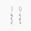 Orecchini Pendenti con Glass Azzurro