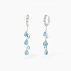 Orecchini Pendenti con Glass Azzurro