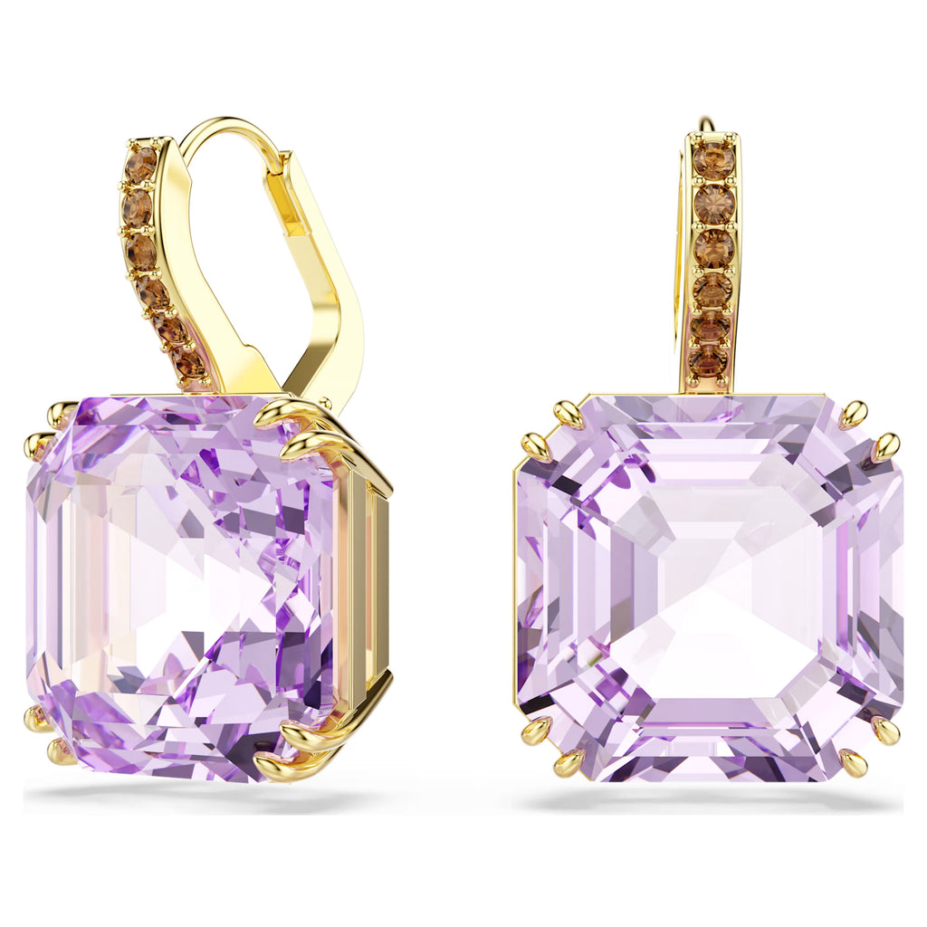 Orecchini pendenti Millenia Taglio squadrato, Viola, Finitura oro 18K