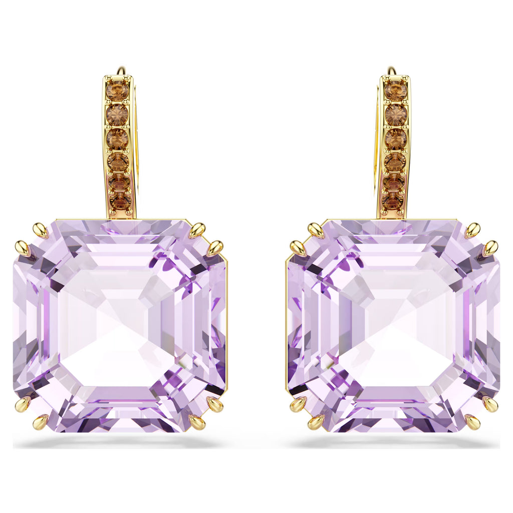 Orecchini pendenti Millenia Taglio squadrato, Viola, Finitura oro 18K