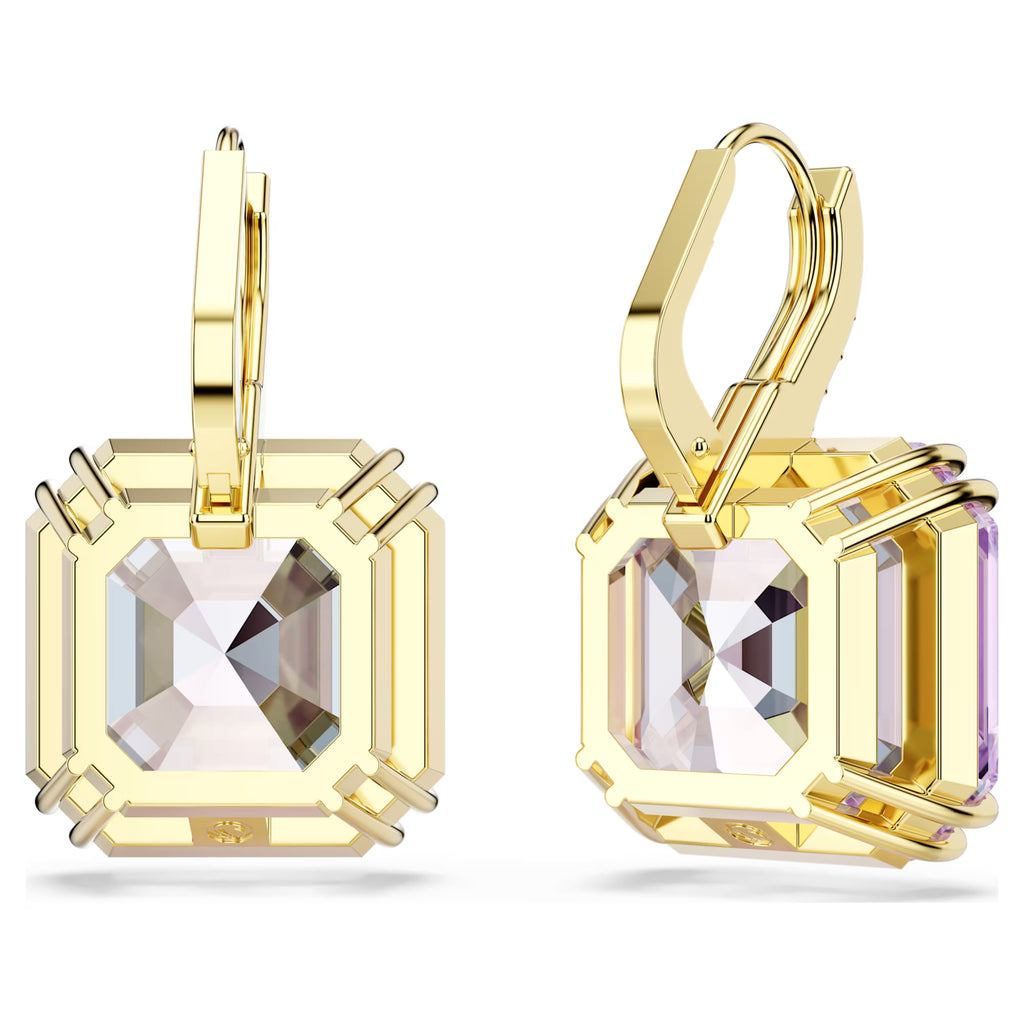 Orecchini pendenti Millenia Taglio squadrato, Viola, Finitura oro 18K