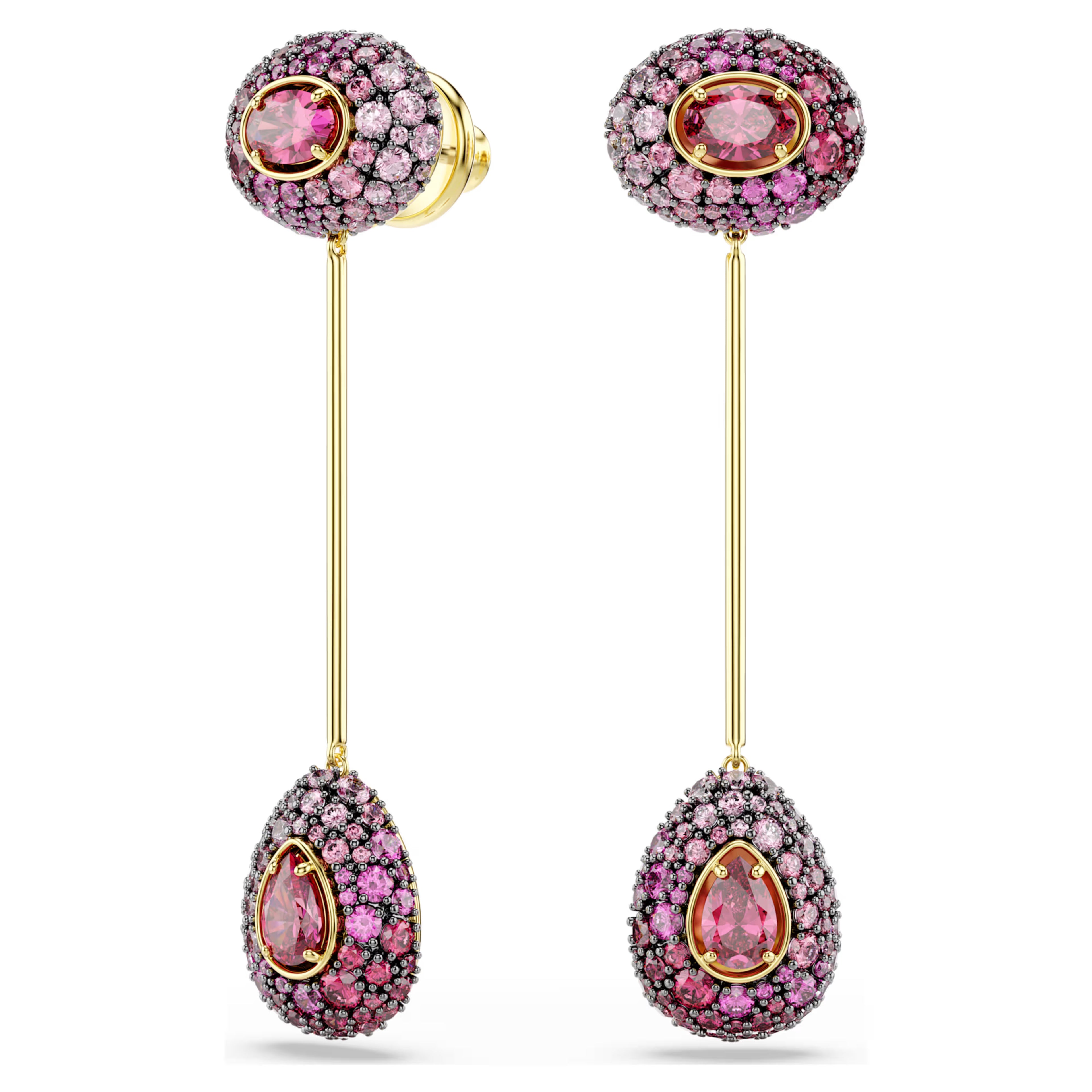 Orecchini pendenti Sublima Taglio Pear, Rossi, Finitura oro 18K