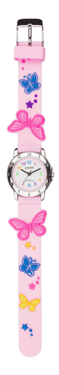 OROLOGIO BIMBA CON CINTURINO IN SILICONE CON FARFALLE
