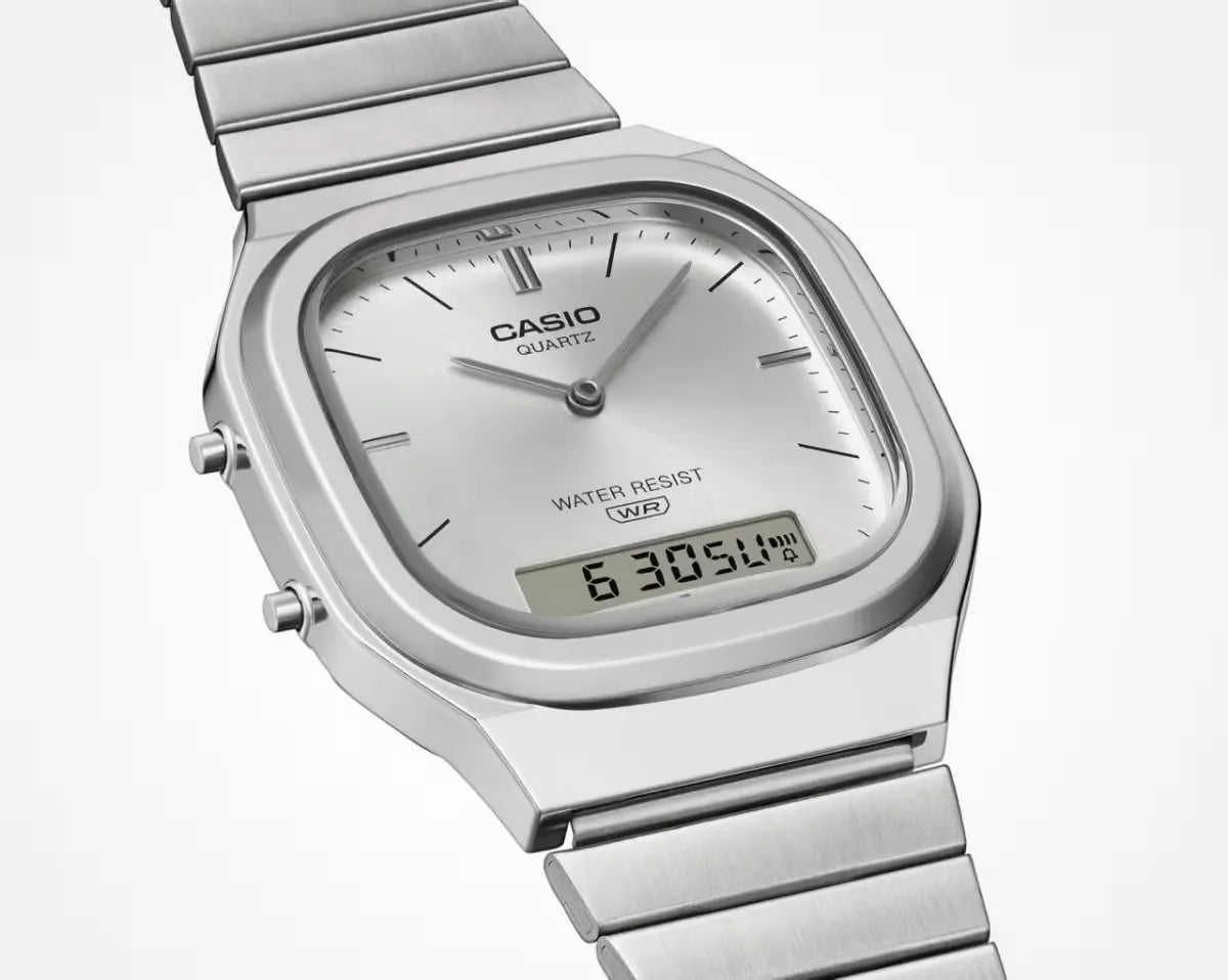 Orologio Casio Edgy Collection AQ-240E-7A – Design Analogico-Digitale Silver - OROLOGIO