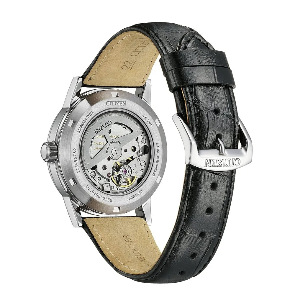 Orologio Citizen Automatico Mechanical NJ0210-05E – Quadrante Nero e Cinturino in Pelle 40mm - OROLOGIO