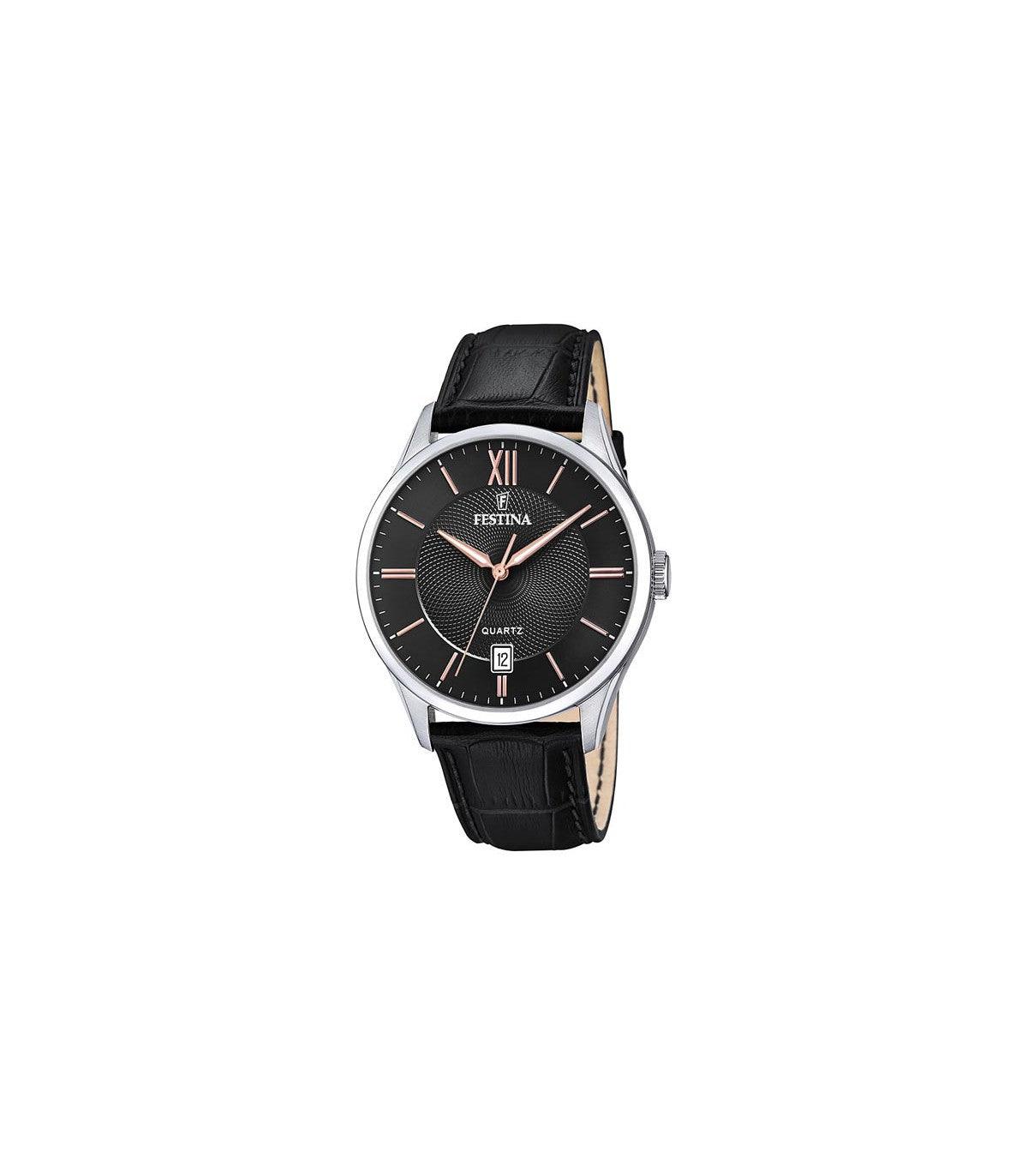 OROLOGIO FESTINA CLASSICS F20426/6 NERO CINTURINO IN PELLE, UOMO
