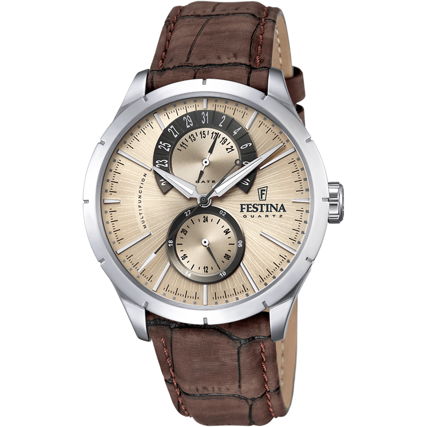 OROLOGIO FESTINA RETRO F16573/9 CREMA CON CINTURINO IN PELLE, UOMO