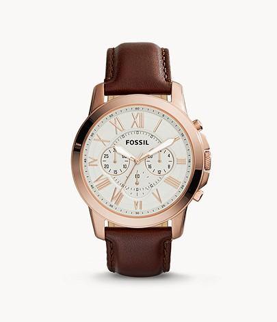 OROLOGIO FOSSIL, IN PELLE MARRONE