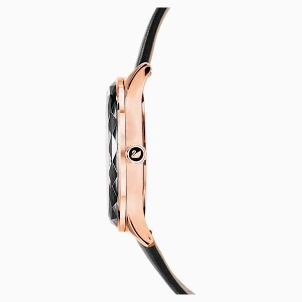 OROLOGIO OCTEA NOVA, CINTURINO IN PELLE, NERO, PVD ORO ROSA