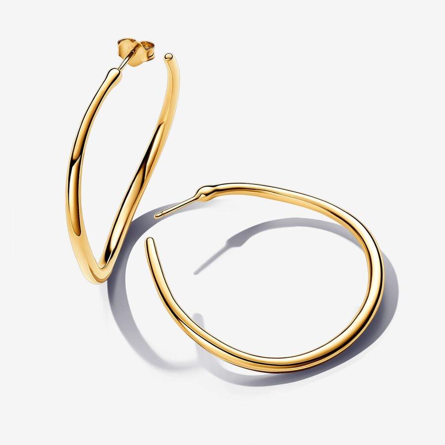 Pandora Orecchini Cerchi Aperti 42 mm Linea Sinuosa