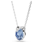 Pendente Bella V Taglio Round Blu Placcato rodio - COLLANA