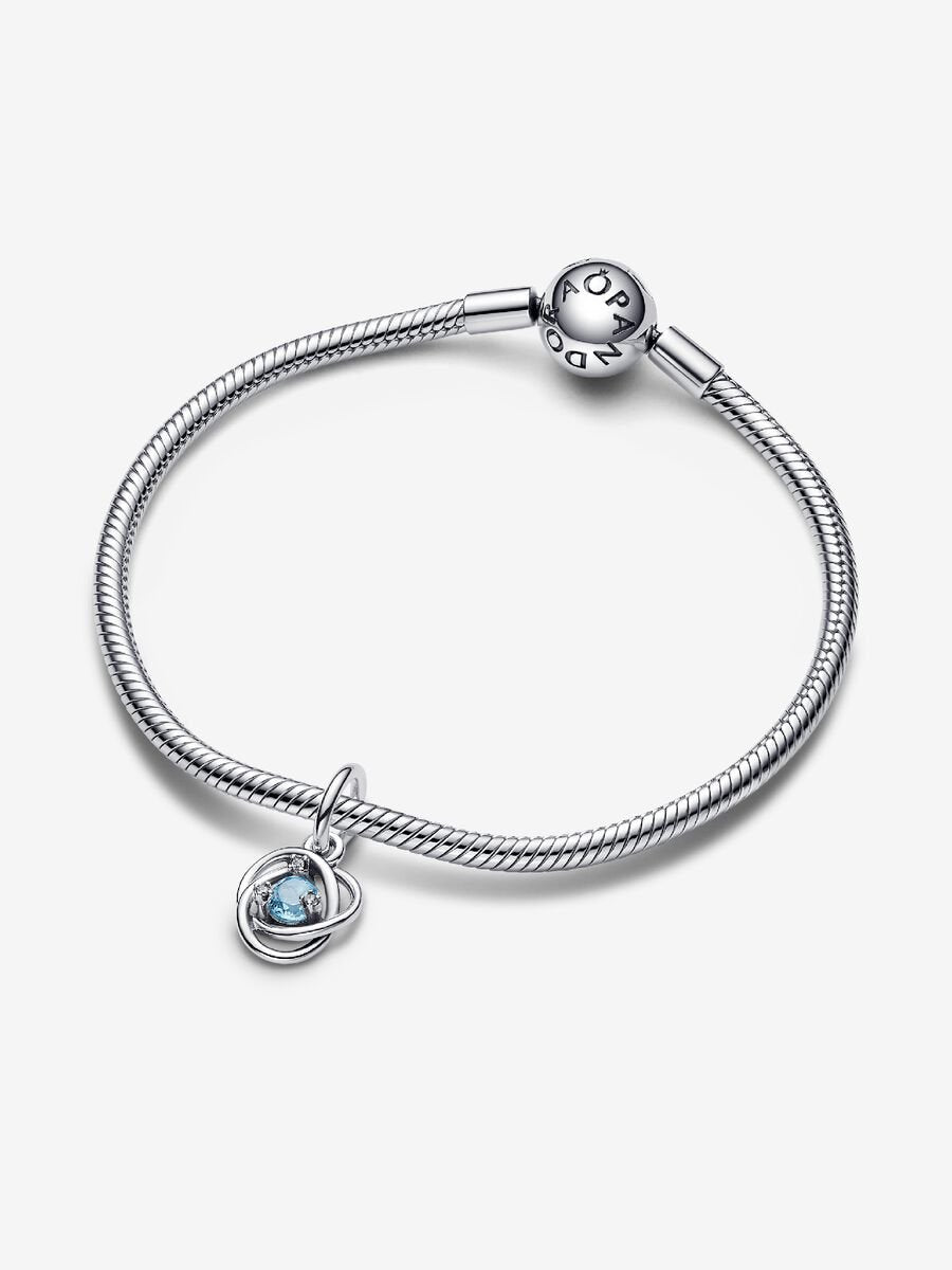 Pendente Cerchio Eterno Azzurro Marzo - charm