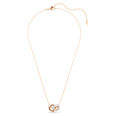 Pendente Dextera Taglio Round Bianco Placcato color oro rosa - COLLANA