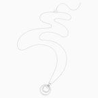 PENDENTE HOLLOW, BIANCO, PLACCATURA RODIO