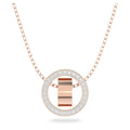 Pendente Hollow Cerchio, Bianco, Placcato color oro rosa