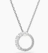 Pendente Matrix Crystal Pearl, Taglio Round, Bianco, Placcato rodio Bianco