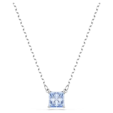 Pendente Matrix SWAROVSKI - Taglio squadrato Blu Placcato rodio. - COLLANE
