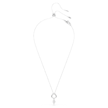 Pendente Mesmera Taglio Pear Bianco Placcato rodio - COLLANA