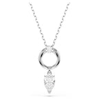 Pendente Mesmera Taglio Pear Bianco Placcato rodio - COLLANA