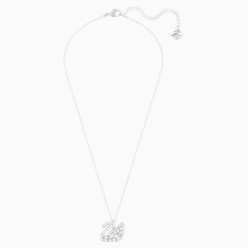 PENDENTE SWAN LAKE, BIANCO, PLACCATURA RODIO