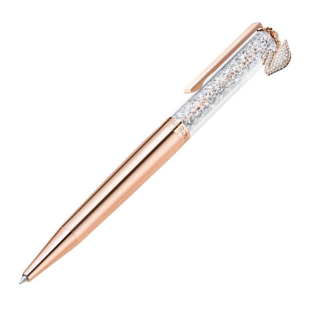 Penna a sfera Crystalline Swan Placcato oro rosa