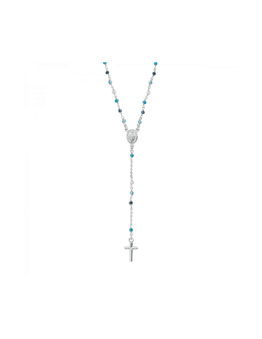 Rosario Classico Cristalli Multicolor Azzurro