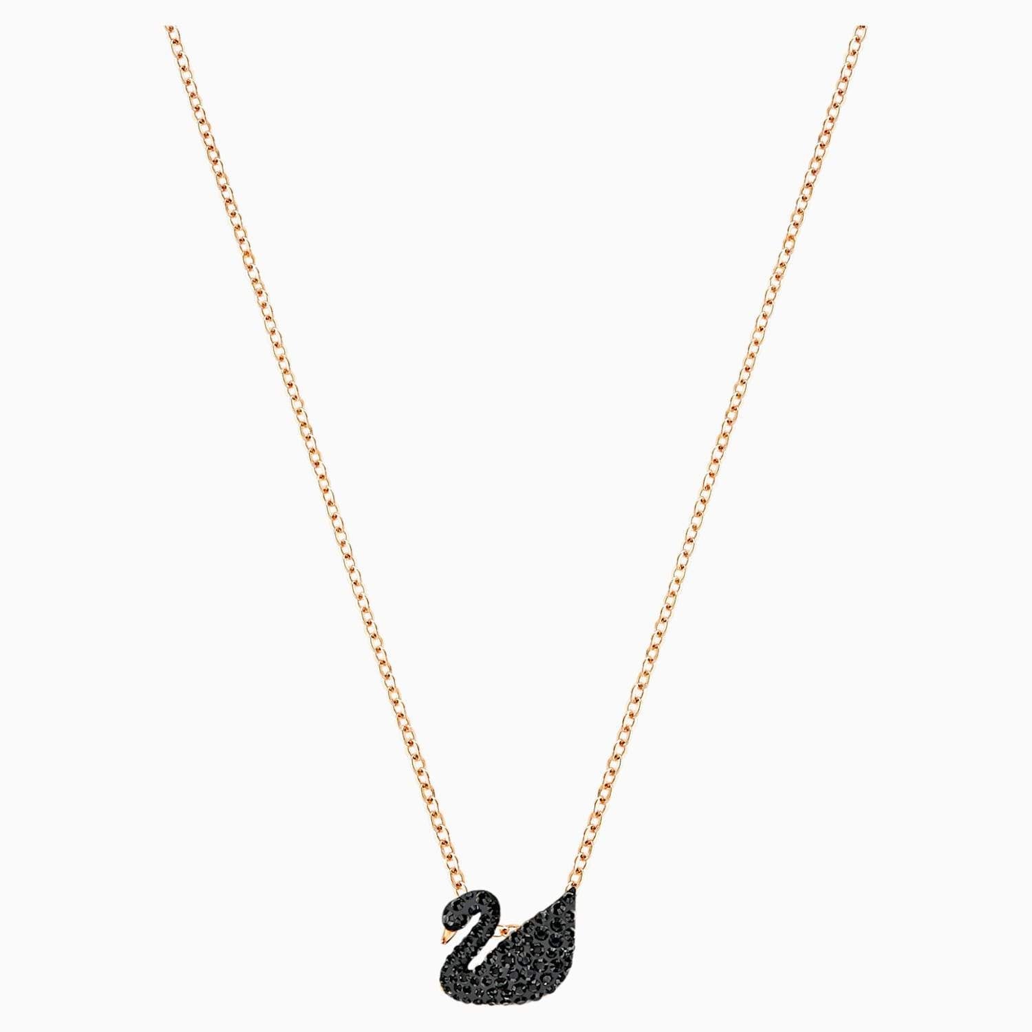 Swarovski collana donna gioielli Swarovski Iconic Swan NERO ROSA