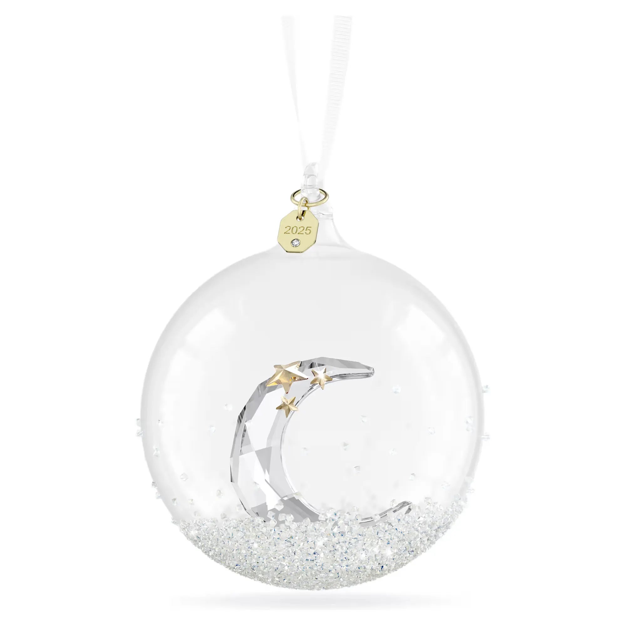 Swarovski Decorazione Natalizia 2025 Edizione Annuale Palla di Vetro con Luna Crescente OGGETTISTICA