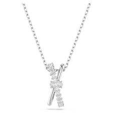 Swarovski Pendente Hyperbola Taglio misto, Twist, Bianco, Placcato rodio