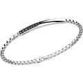 ZANCAN - BRACCIALE IN ARGENTO CON MAGLIA VENEZIANA E PIETRE NERE.