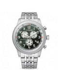 Orologio Citizen Eco-Drive Cronografo Aviator 43mm Verde da Uomo